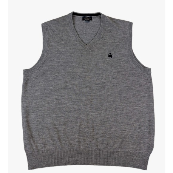 Brooks Brothers Other - Brooks Brothers Sweater Vest Mens Gray  V Neck Pullover Merino Wool Preppy